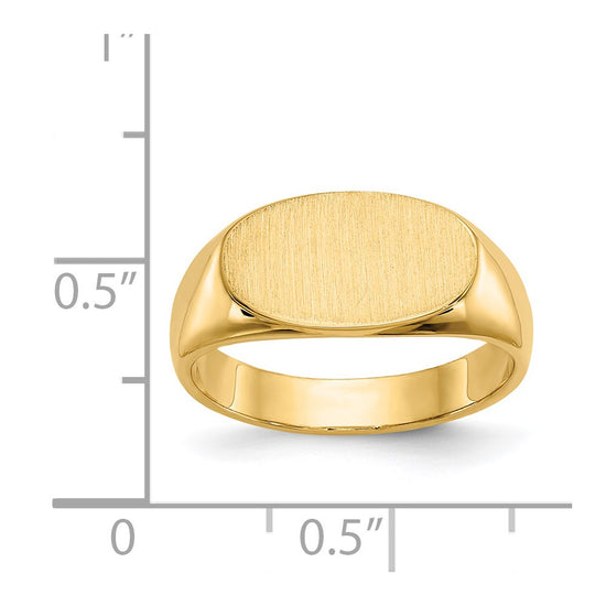 Gold Polished Oval Closed Back Signet Ring