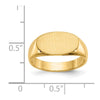 Gold Polished Oval Closed Back Signet Ring
