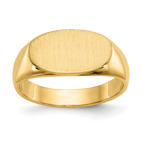 Gold Polished Oval Closed Back Signet Ring