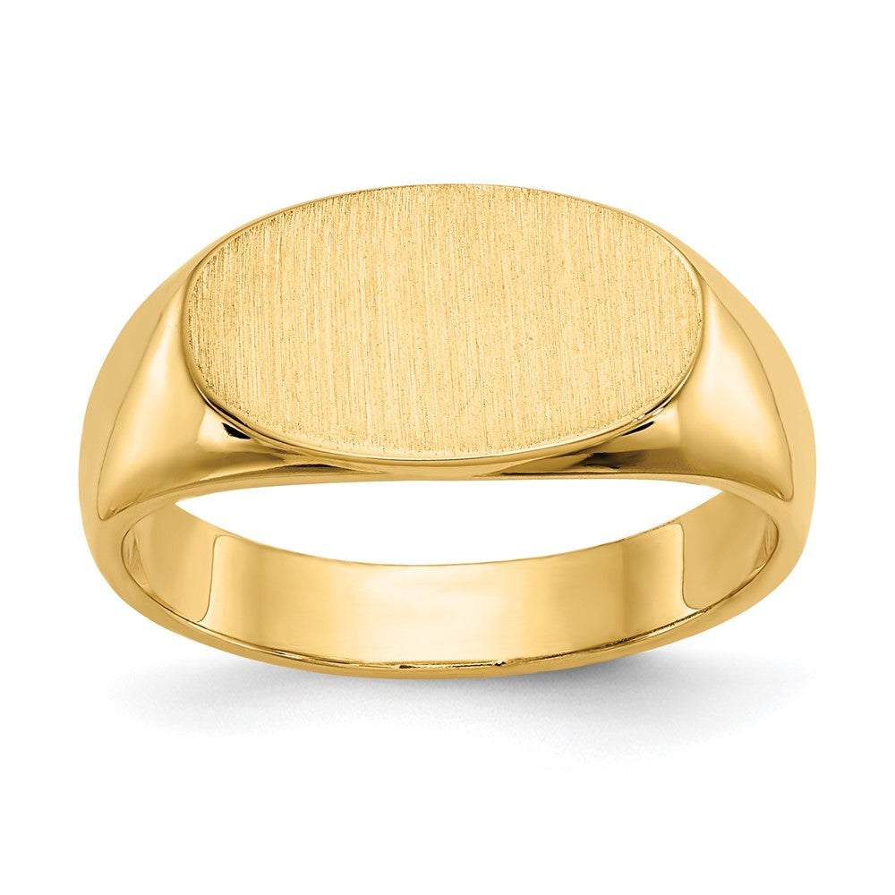 Gold Polished Oval Closed Back Signet Ring