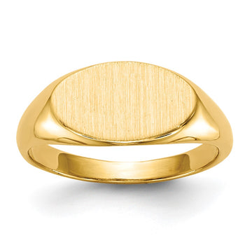 14k 6.5x11.0mm Open Back Size 4 Oval Signet Ring