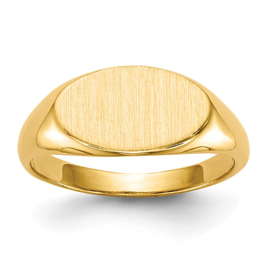 14k 6.5x11.0mm Open Back Size 4 Oval Signet Ring