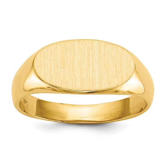 Gold Polished Oval Open Back Signet Ring