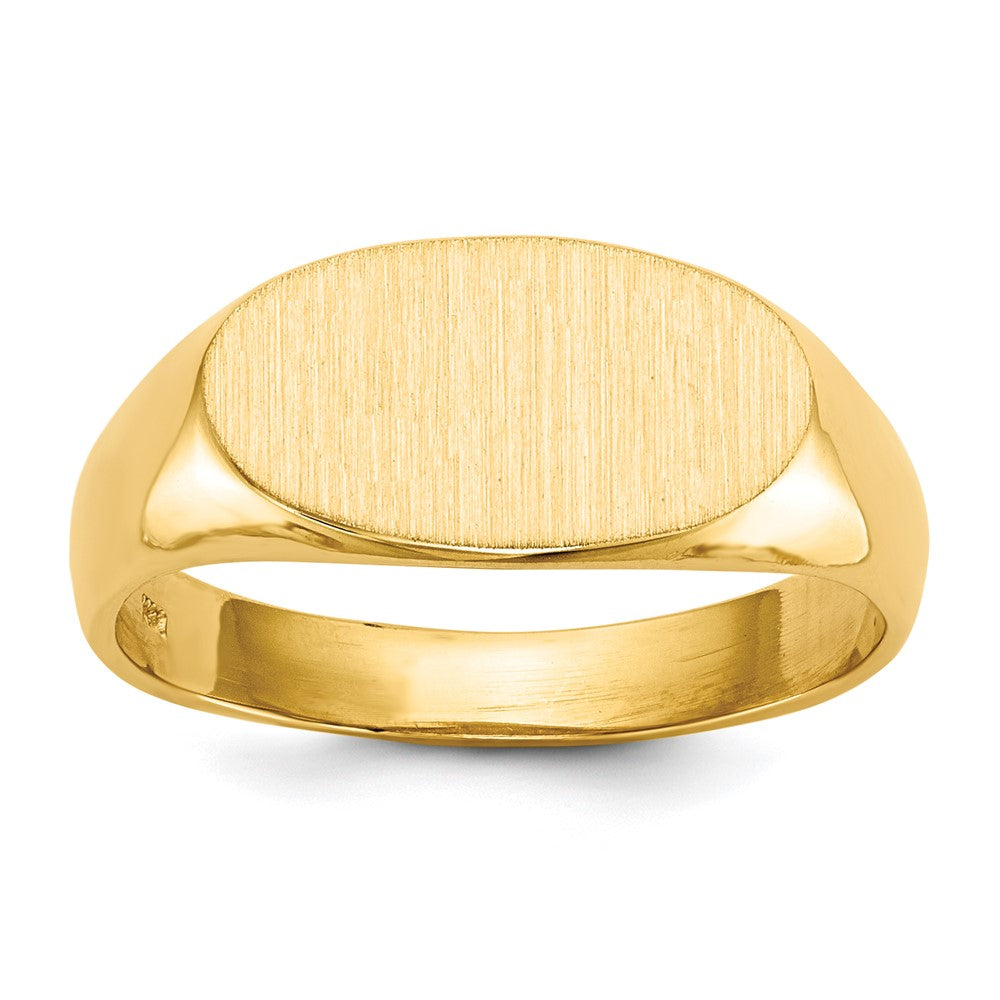 Gold Polished Oval Open Back Signet Ring