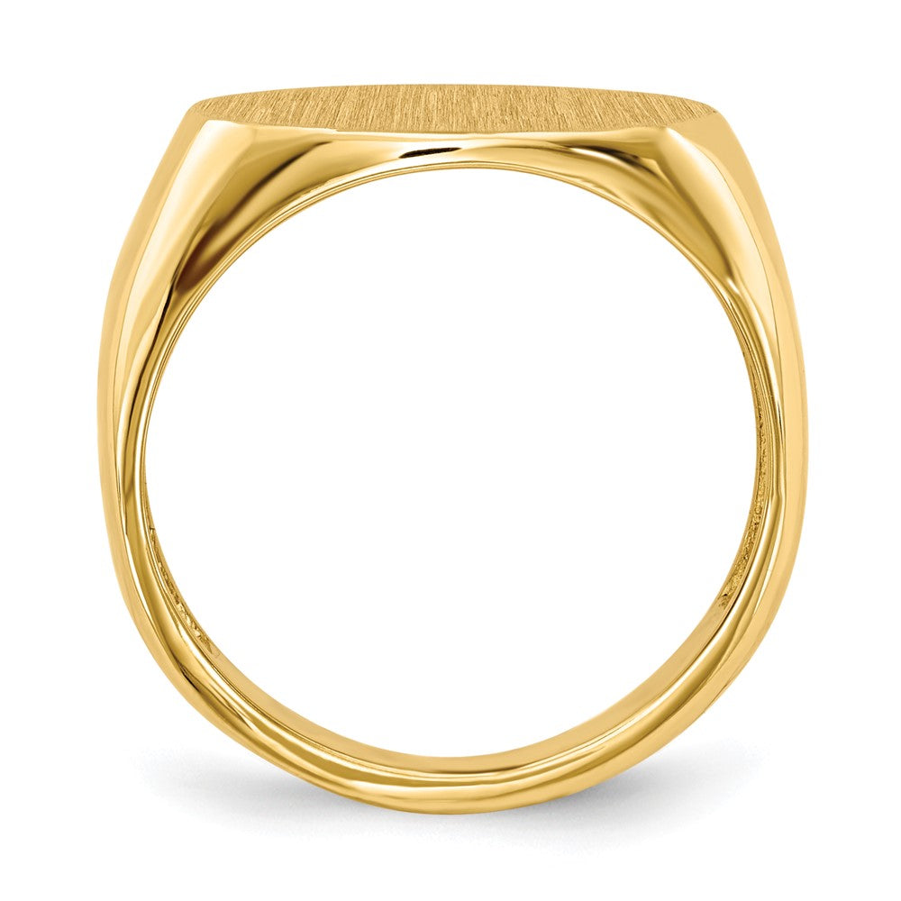 Gold Polished Oval Open Back Signet Ring