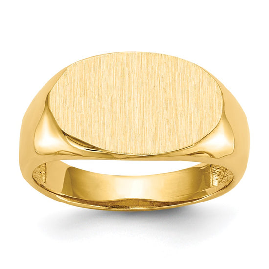 Gold Polished Oval Open Back Signet Ring