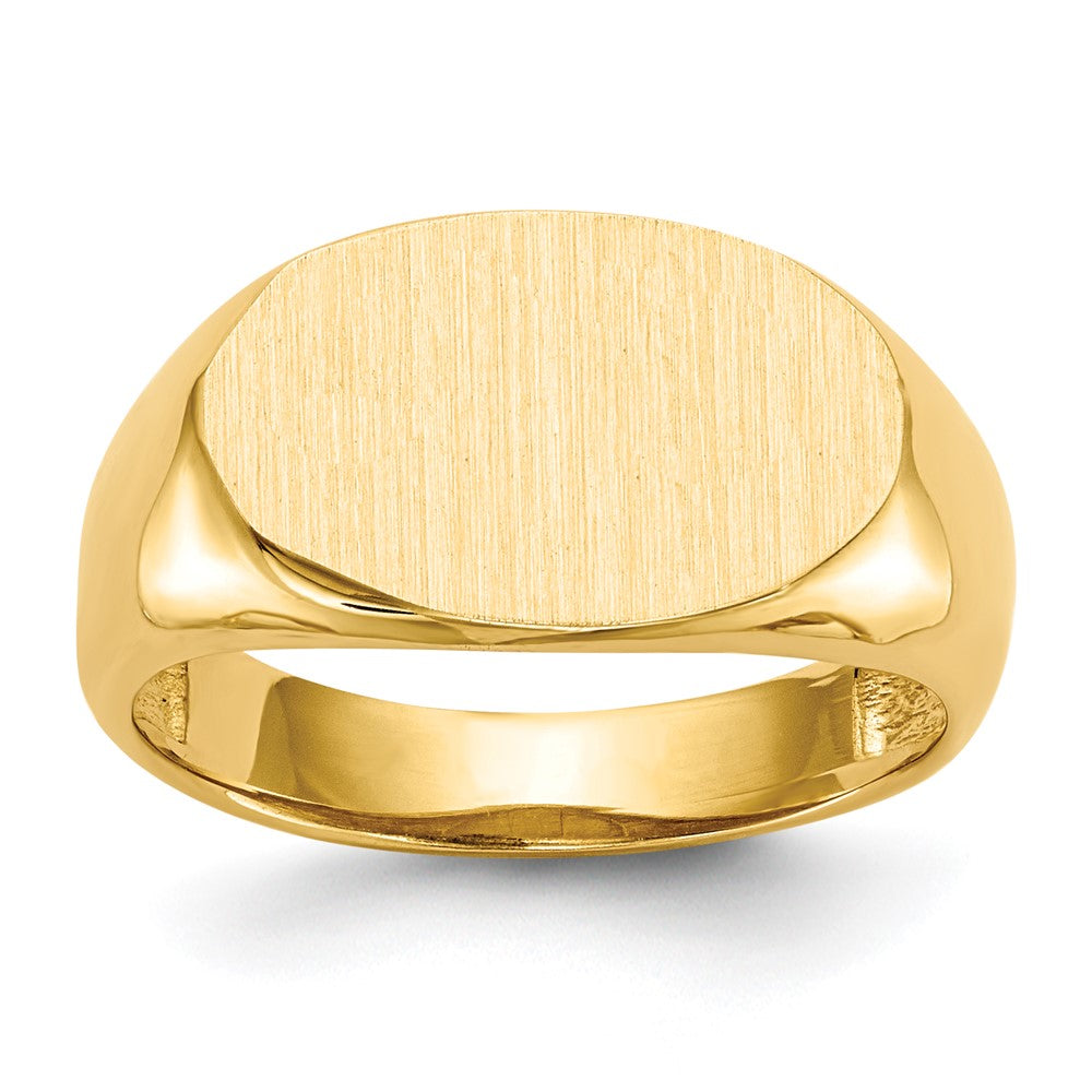 Gold Polished Oval Open Back Signet Ring