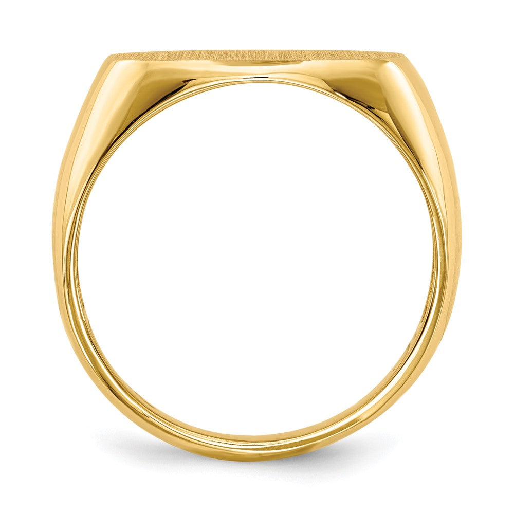 Gold Polished Oval Open Back Signet Ring