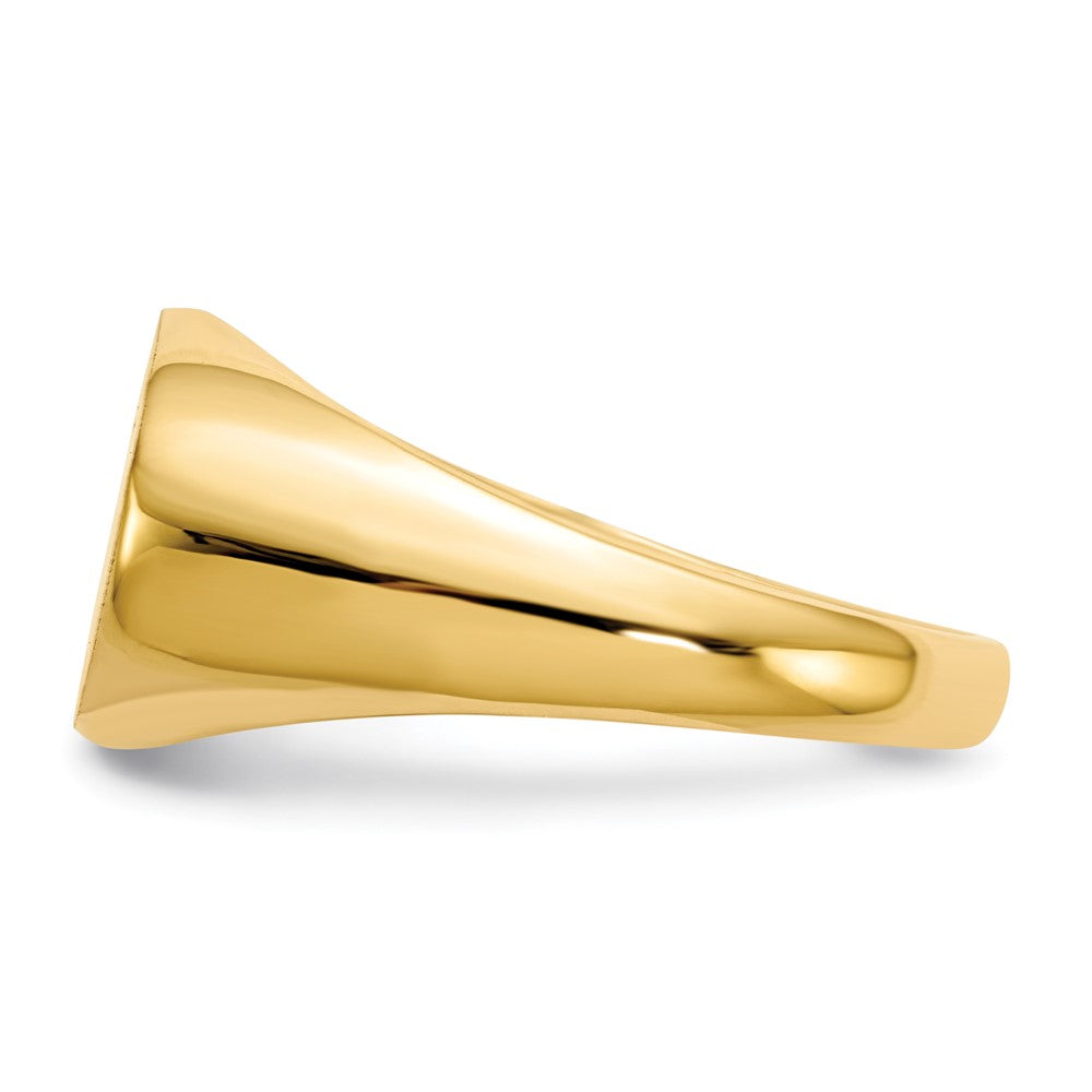 Gold Polished Oval Open Back Signet Ring