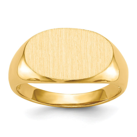 Gold Polished Oval Open Back Signet Ring