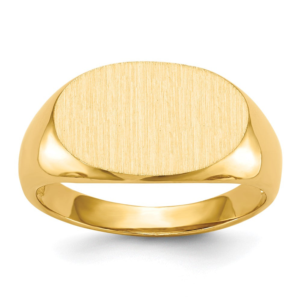 Gold Polished Oval Open Back Signet Ring