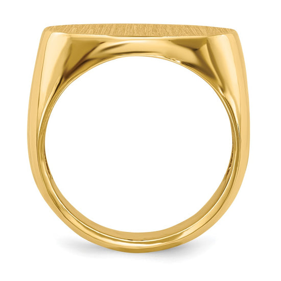 Gold Polished Oval Open Back Signet Ring