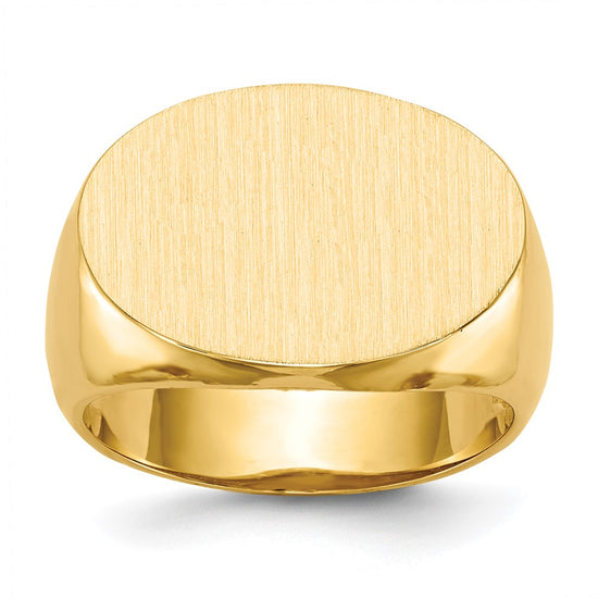Gold Polished Oval Open Back Signet Ring