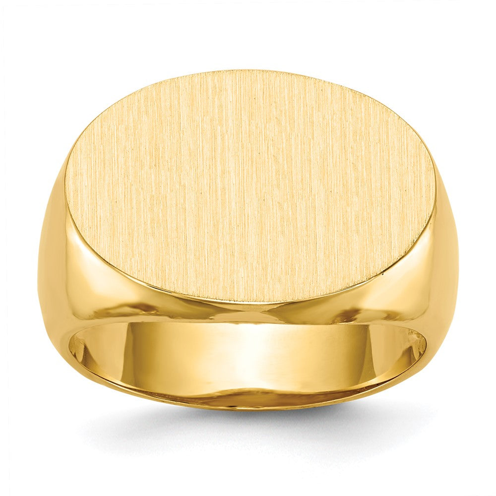 Gold Polished Oval Open Back Signet Ring