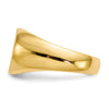 Gold Polished Oval Closed Back Signet Ring