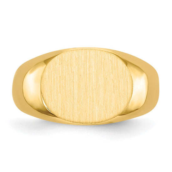 Gold Polished Oval Closed Back Signet Ring
