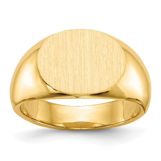 Gold Polished Oval Closed Back Signet Ring