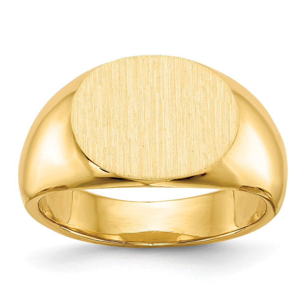 Gold Polished Oval Closed Back Signet Ring