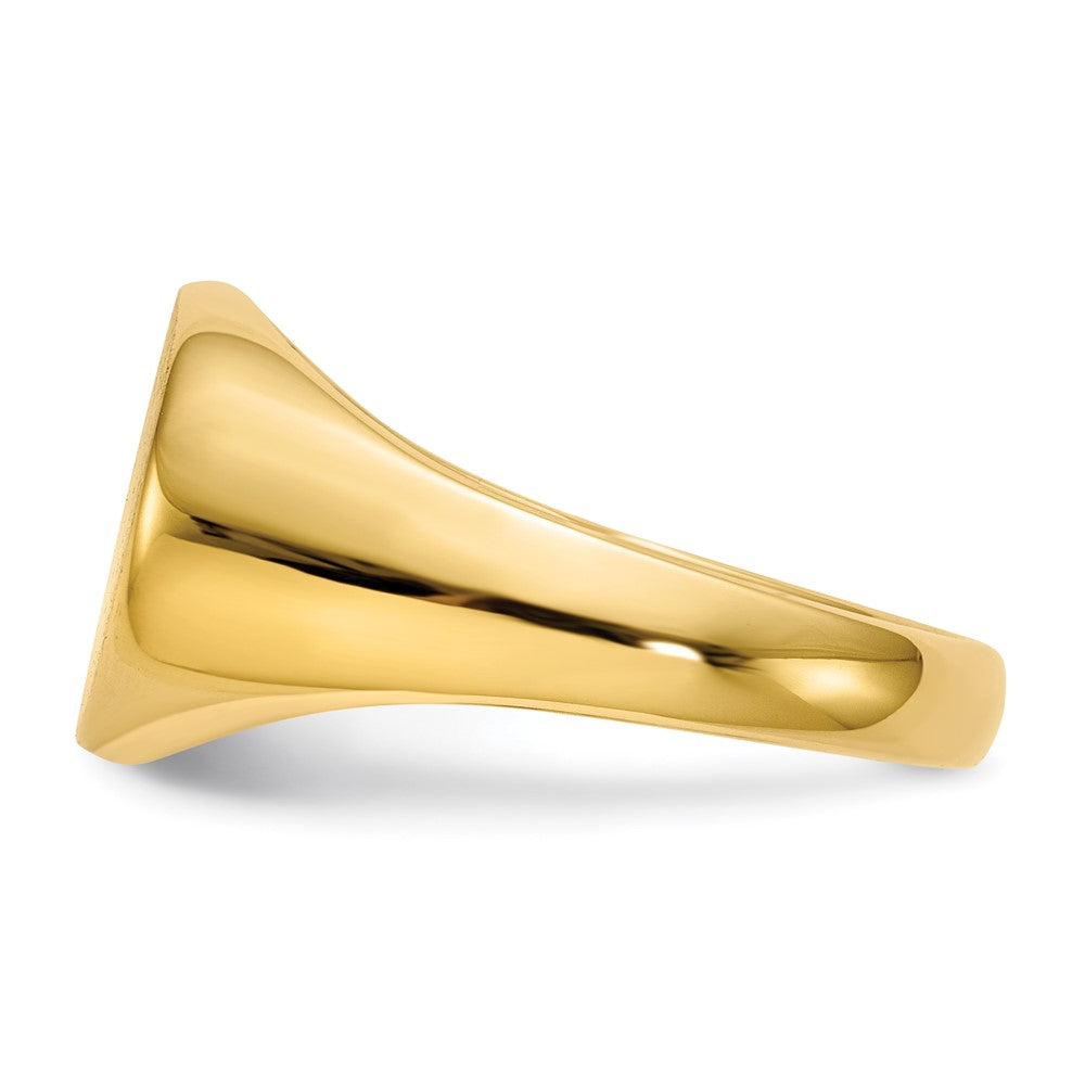 Gold Polished Oval Closed Back Signet Ring