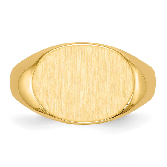 Gold Polished Oval Closed Back Signet Ring
