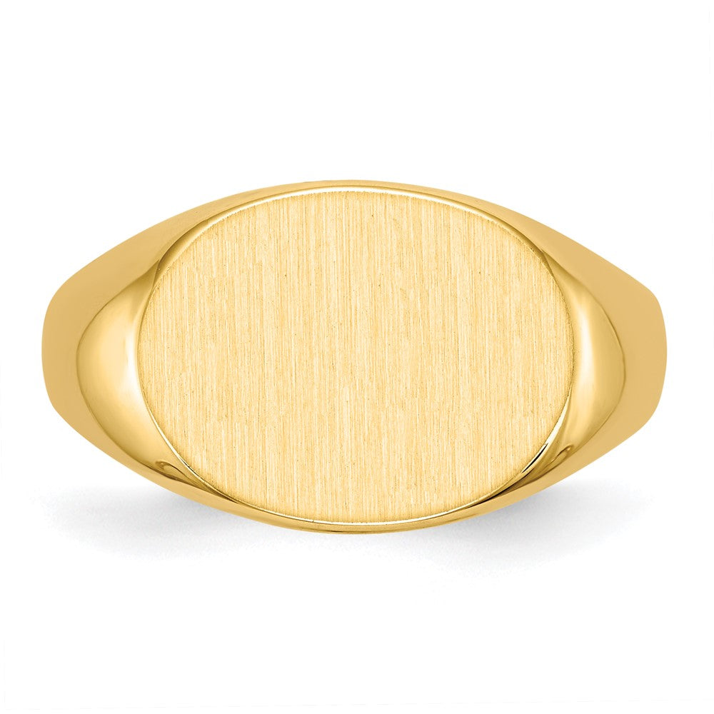 Gold Polished Oval Closed Back Signet Ring