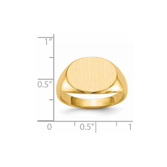 Gold Polished Oval Closed Back Signet Ring