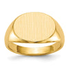 Gold Polished Oval Closed Back Signet Ring