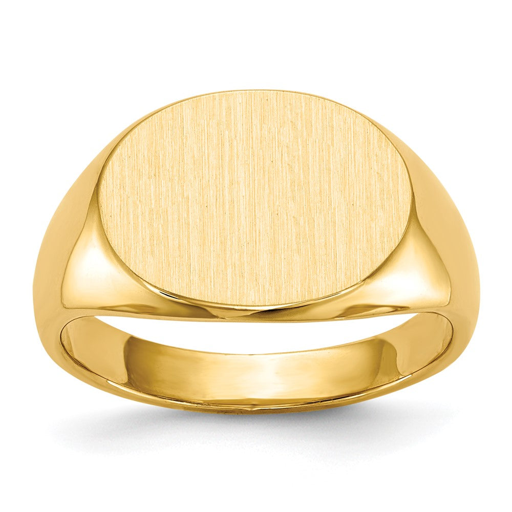 Gold Polished Oval Closed Back Signet Ring