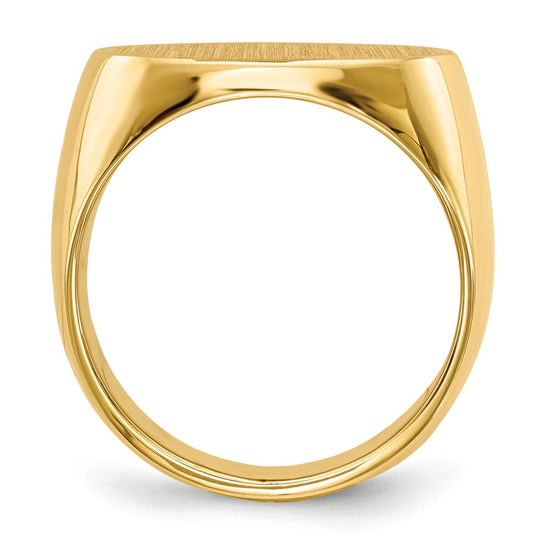 Gold Polished Oval Closed Back Signet Ring
