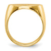 Gold Polished Oval Closed Back Signet Ring