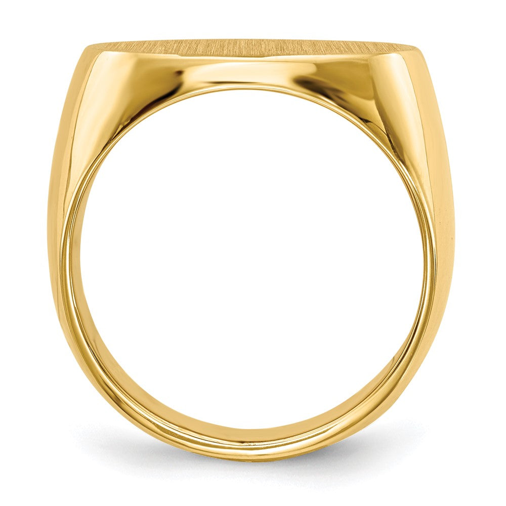 Gold Polished Oval Closed Back Signet Ring