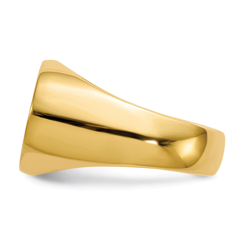 Gold Polished Oval Closed Back Signet Ring