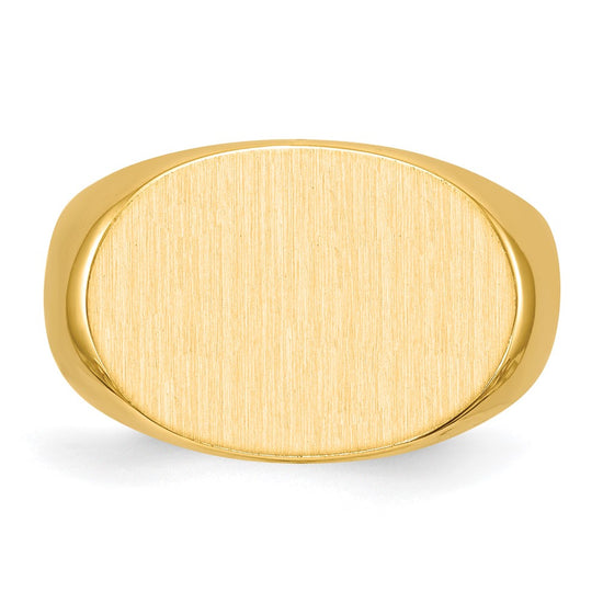 Gold Polished Oval Closed Back Signet Ring