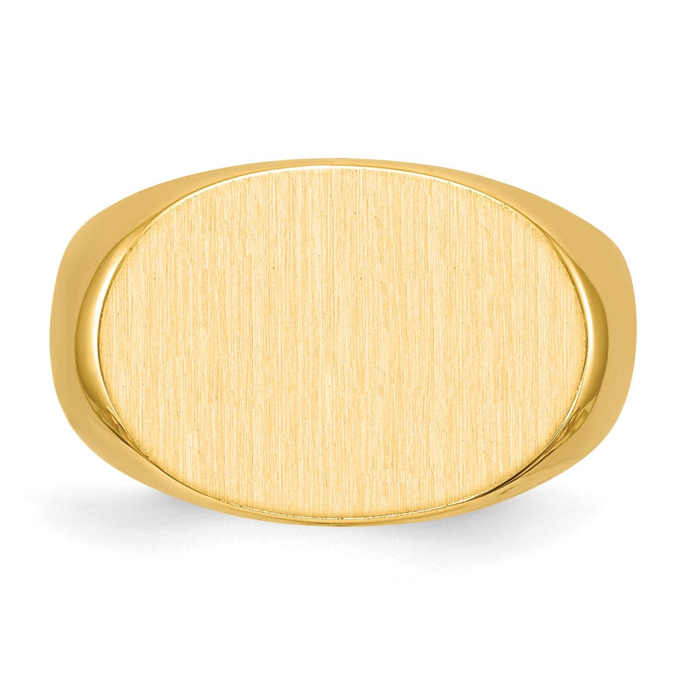 Gold Polished Oval Closed Back Signet Ring