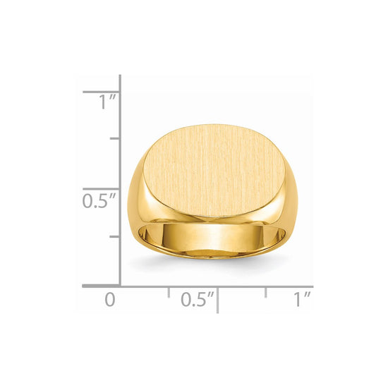 Gold Polished Oval Closed Back Signet Ring