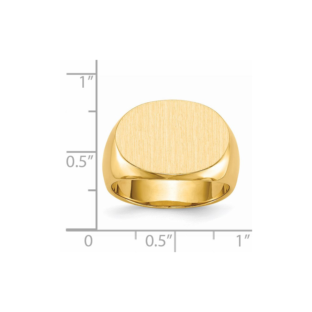 Gold Polished Oval Closed Back Signet Ring