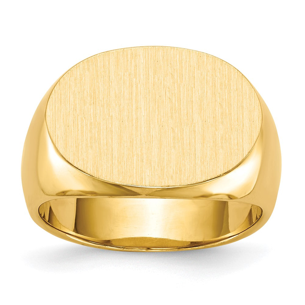 Gold Polished Oval Closed Back Signet Ring