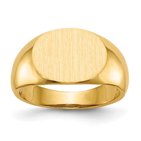 Gold Polished Oval Open Back Signet Ring