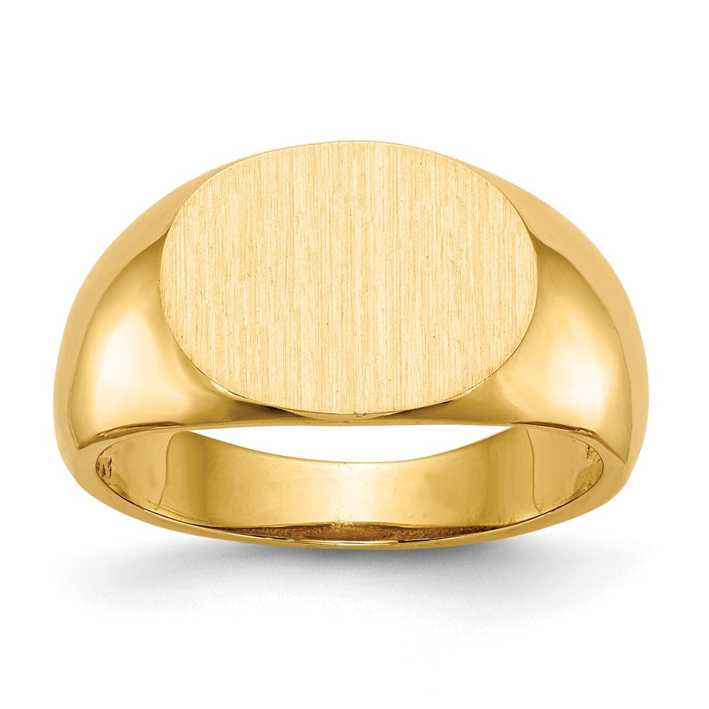 Gold Polished Oval Open Back Signet Ring