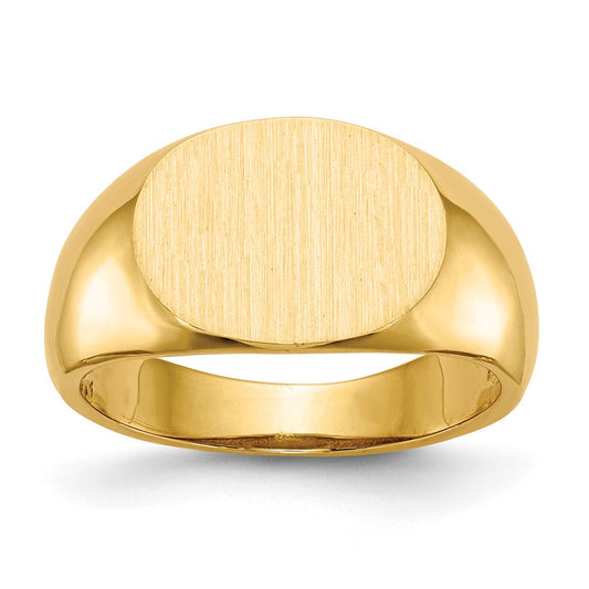 Gold Polished Oval Open Back Signet Ring