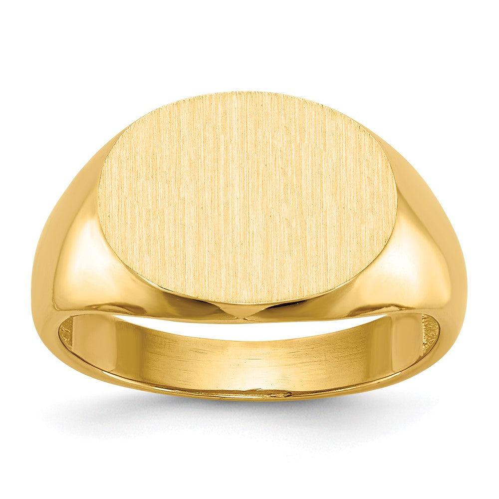 Gold Polished Oval Open Back Signet Ring