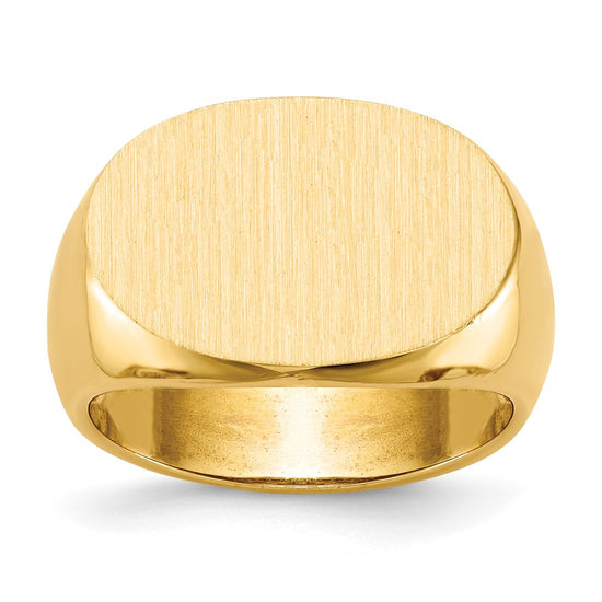 Gold Polished Oval Open Back Signet Ring