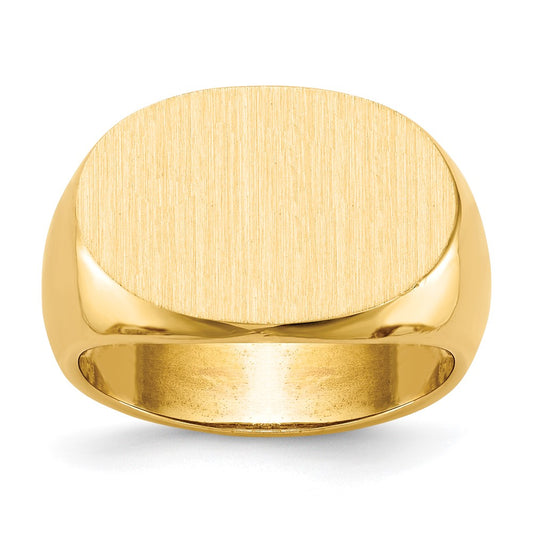 Gold Polished Oval Open Back Signet Ring