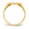 Gold Polished Oval Closed Back Signet Ring