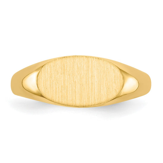 Gold Polished Oval Closed Back Signet Ring