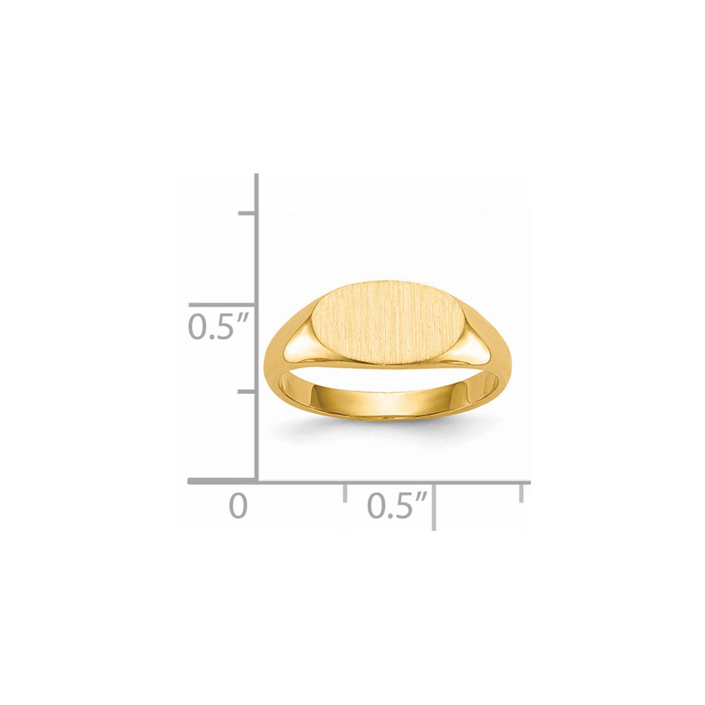 Gold Polished Oval Closed Back Signet Ring