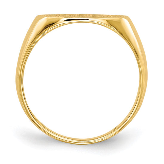 Gold Polished Oval Closed Back Signet Ring