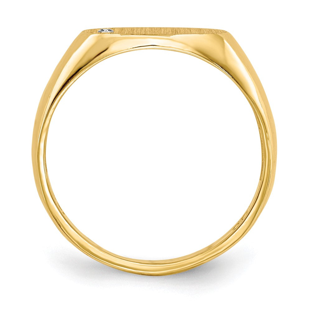 Gold Polished Dimaond Signet Ring