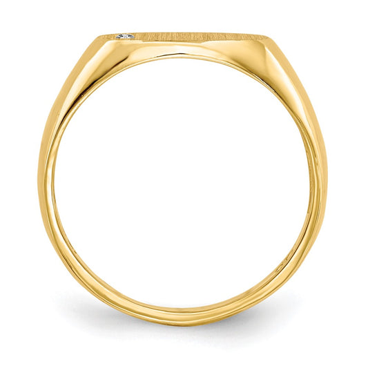 Gold Polished Dimaond Signet Ring