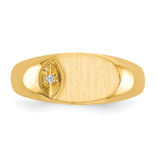 Gold Polished Dimaond Signet Ring
